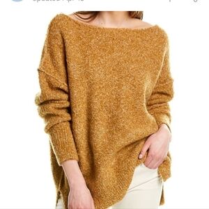 FREE PEOPLE Moira Slouchy Oversized Honeycomb Wool-Blend Sweater size small